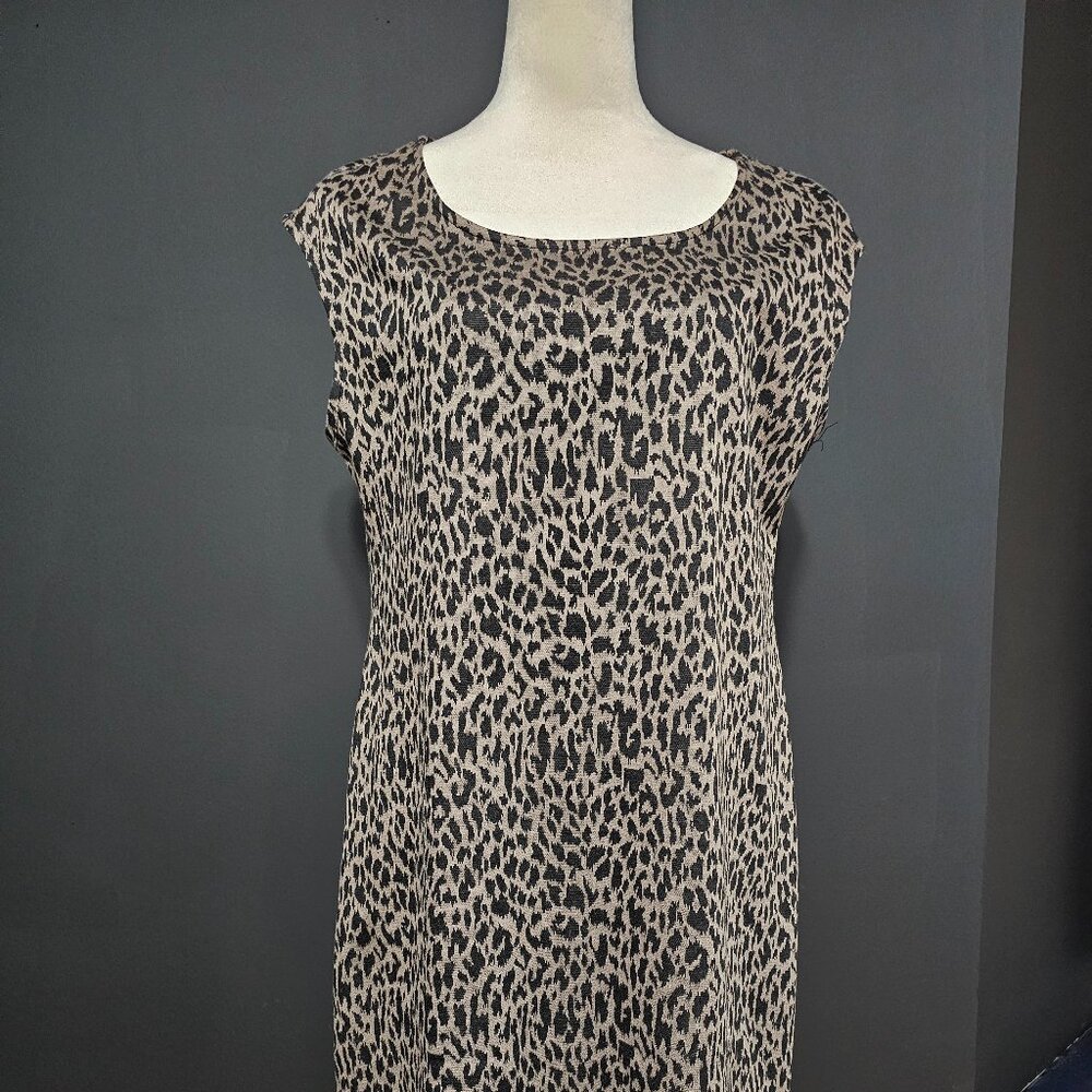 Nine West Leopard Print Sheath Dress Size L
